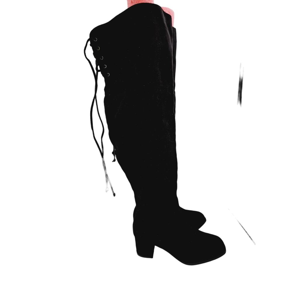 ROOM OF FASHION Women's Black Over Knee Low Heel Slouchy Boots 9W